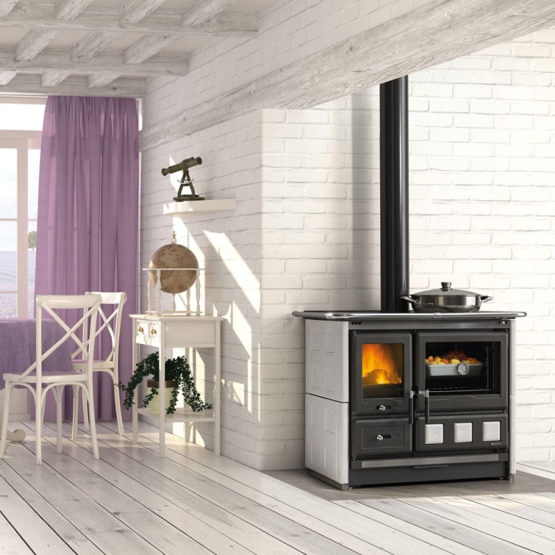 Cuisinière à bois rosa xxl maiolica NORDICA EXTRAFLAME