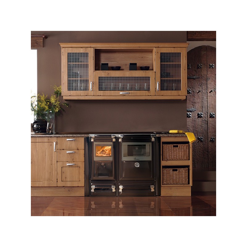 Vulcano 7T cuisinière à bois Lacunza encastrable avec en option les modules d'isolation